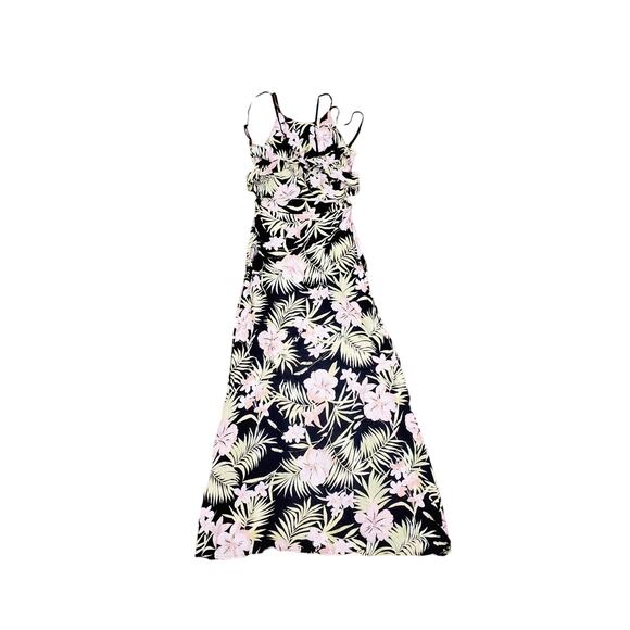 NWT For Love And Lemons Black and Pink Floral Maxi Dress - Picture 4 of 9